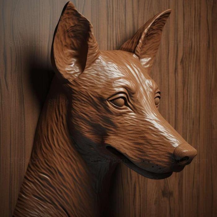 Природа и животные (Собака Басенджи 3, NATURE_3283) 3D модель для ЧПУ станка